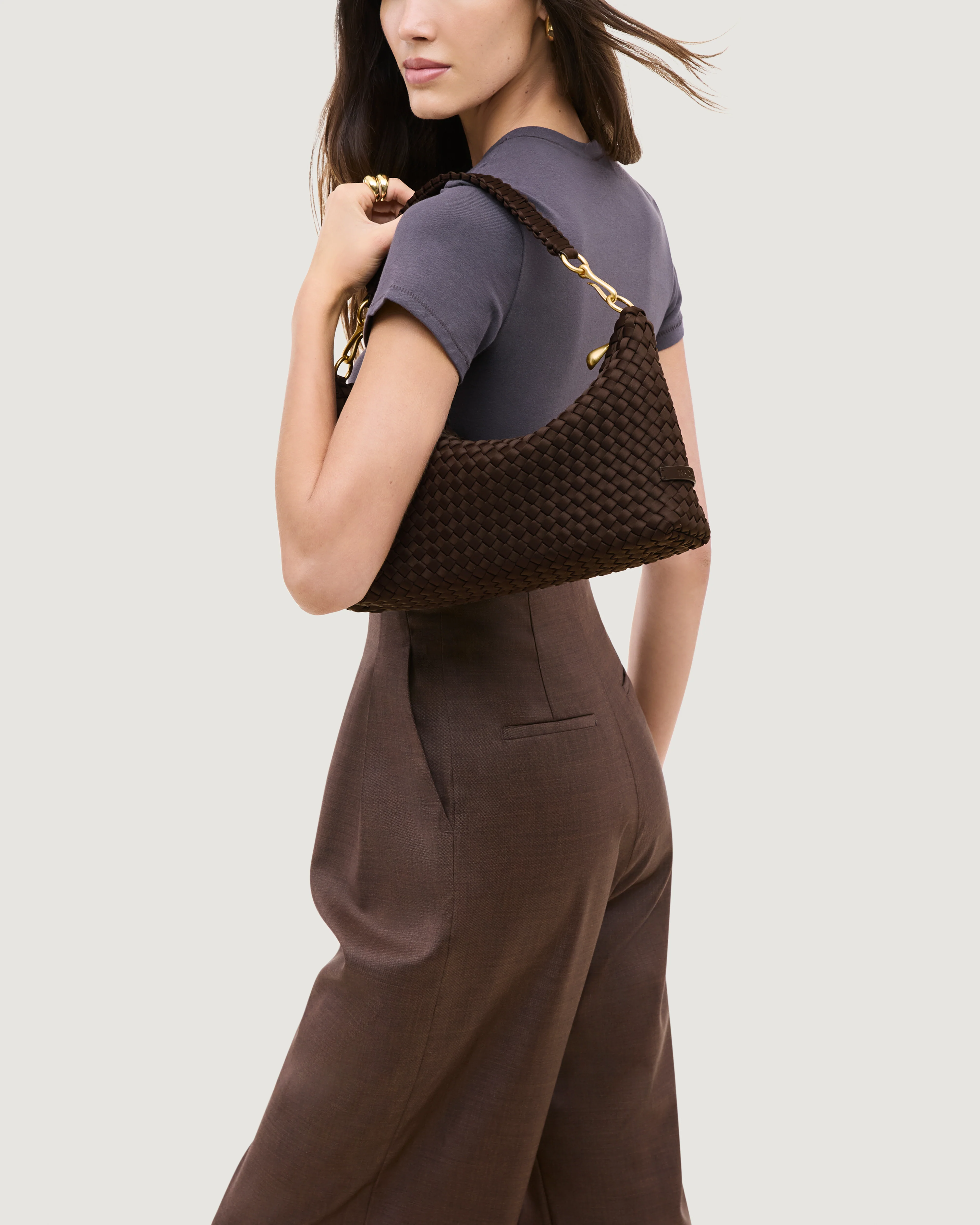 Porto Small Half-Moon Bag | Chocolate - Image 5