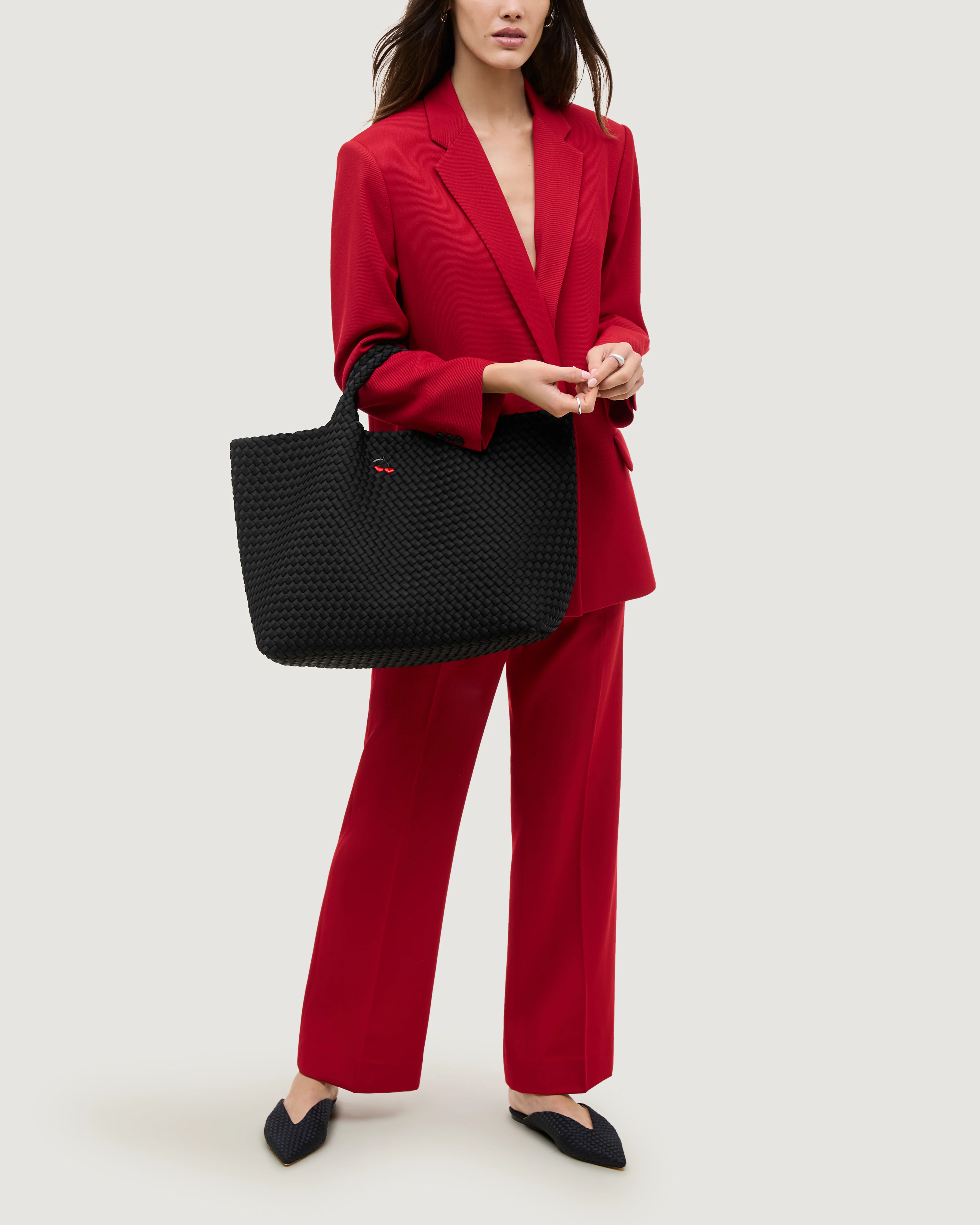 St. Barths Large Tote Cherry | Onyx - Image 6