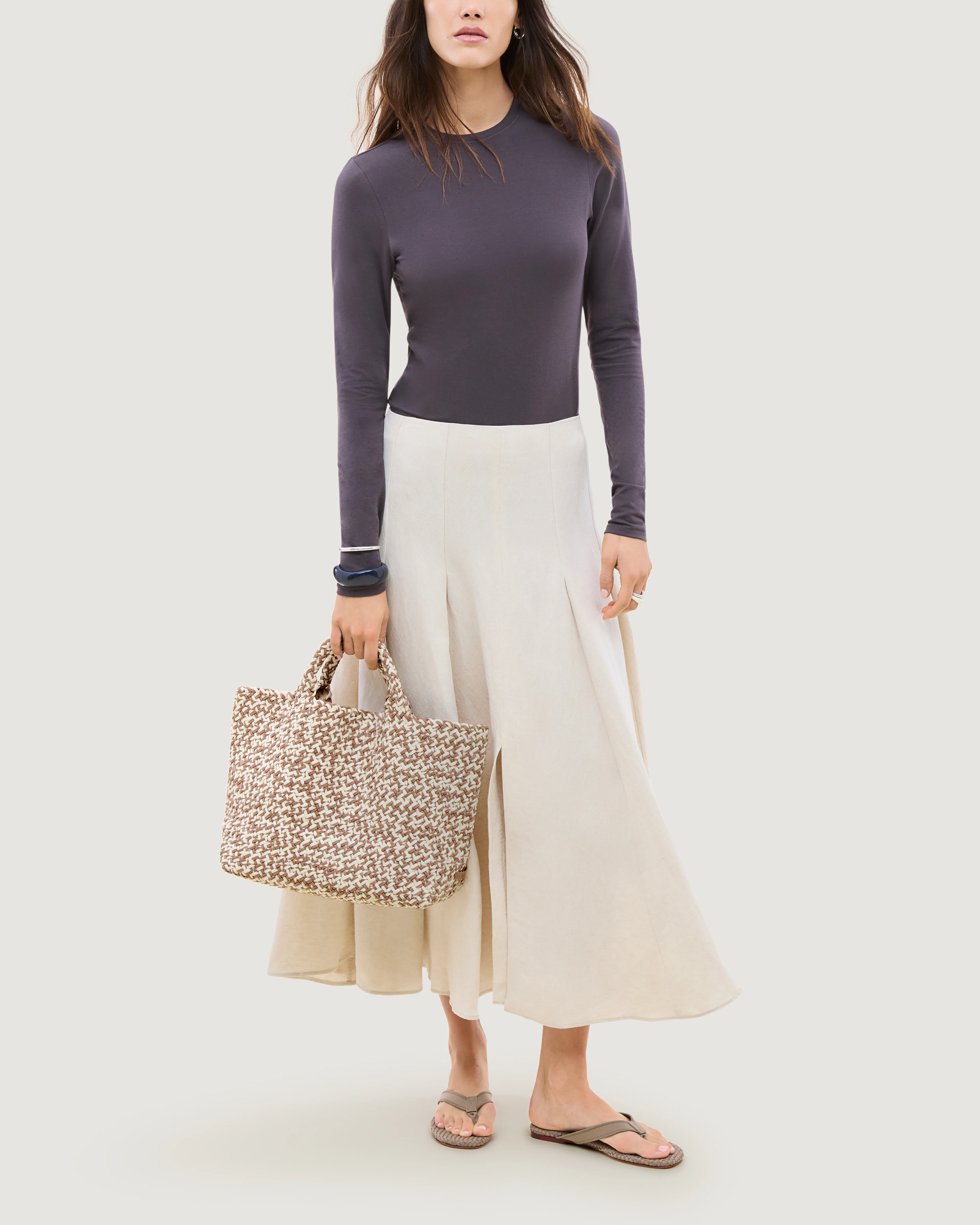 St. Barths Medium Tote Prism | Flax - Image 6